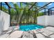 Tranquil screened-in pool surrounded by bamboo trees offering a private and serene retreat at 296 Famagusta Dr, Davenport, FL 33896