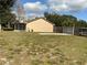 Spacious backyard featuring a screened porch, a wooden fence and a gate for added privacy at 5050 Hidden Springs Blvd, Orlando, FL 32819