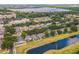 Aerial view of residential homes near a lake surrounded by lush green trees at 6702 Imperial Oak Ln, Orlando, FL 32819