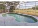 A private pool with screened enclosure overlooks a grassy area and pond at 6702 Imperial Oak Ln, Orlando, FL 32819