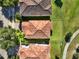 A bird's-eye view captures the unique rooflines and manicured lawns of well-maintained homes in a lovely neighborhood at 8150 Prestbury Dr, Orlando, FL 32832