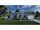New construction home with a gray roof, white exterior, paved driveway and well-maintained landscaping at 0 Overton St, Orlando, FL 32833