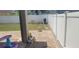 View of fenced backyard and patio area with a clean brick floor, perfect for children and pets at 10658 Bannan St, Orlando, FL 32832