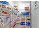 Organized walk-in pantry with white wire shelving and plenty of storage space for food and household items at 13139 Stanthorne Ave, Orlando, FL 32832