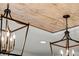 Decorative wood plank ceiling with stylish light fixtures at 1330 W Harvard St, Orlando, FL 32804