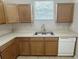 Functional kitchen area with wood cabinets, stainless steel sink, and a dishwasher, offering practicality at 1625 Priory Cir, Winter Garden, FL 34787