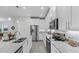 Stylish kitchen boasting stainless steel appliances, granite counters, and pendant lighting at 18743 Overton St, Orlando, FL 32833