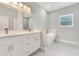 Primary bathroom with a soaking tub and double vanity at 2531 Sw 167Th Loop, Ocala, FL 34473