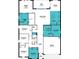Layout of a four bedroom home with open kitchen, owner's suite, and a two car garage at 2681 Ginseng Ivy St, Apopka, FL 32703
