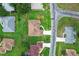 Aerial view showcases the home's location in a peaceful neighborhood with well-maintained lawns and landscaping at 5076 Nw 21St Loop, Ocala, FL 34482