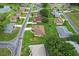 This aerial view shows houses in a quiet neighborhood with mature trees and golf course in the background at 5076 Nw 21St Loop, Ocala, FL 34482