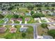 Aerial view shows a quiet neighborhood with meticulously kept lawns near a golf course at 5076 Nw 21St Loop, Ocala, FL 34482