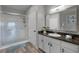 Elegant bathroom with a glass shower, a modern vanity, and a bright atmosphere for a refreshing feel at 14200 Avalon Rd # 409, Winter Garden, FL 34787