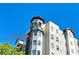 Architectural detail of the building with corner windows, multiple balconies at 14501 Grove Resort Ave # 3636, Winter Garden, FL 34787