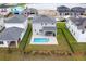 Aerial view of backyard with pool, patio, and well-maintained lawn, surrounded by neighboring homes at 2841 Willowseed Ln, St Cloud, FL 34772
