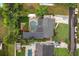 Aerial view of property featuring a backyard pool, solar panels, landscaping, and paved patio at 2918 Wessex St, Orlando, FL 32803