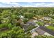Scenic aerial view showing a neighborhood and property with pool, patio, and solar panels at 2918 Wessex St, Orlando, FL 32803