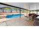 A screened-in pool with clear blue water and a spa with plenty of room for lounging at 294 Hunt St, Clermont, FL 34711
