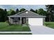 Charming single-story home featuring a two-car garage, landscaped front yard, and neutral stucco siding at 371 Miller Rd, Sanford, FL 32773
