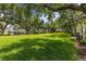 Lush green space with mature trees offering shade and several covered seating areas for residents at 4813 River Gem Ave, Windermere, FL 34786