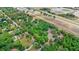 Aerial view of property with red boundary line and surrounding green landscape at 549 Wellon Ave, Orlando, FL 32833
