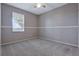 A cozy bedroom with gray walls, plush carpet, and a bright window at 12411 Scarlett Sage Ct, Winter Garden, FL 34787