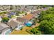 Aerial view of homes with swimming pools and screened patios at 4640 Eagle Peak Dr, Kissimmee, FL 34746