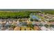 Wide aerial view of a residential community, showcasing homes, ponds, and green spaces at 4640 Eagle Peak Dr, Kissimmee, FL 34746