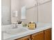 Bathroom featuring double sinks, wood cabinets, bright lighting, and neutral decor at 4640 Eagle Peak Dr, Kissimmee, FL 34746