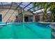 Backyard oasis featuring a screened-in pool and covered patio, great for outdoor entertainment at 4640 Eagle Peak Dr, Kissimmee, FL 34746