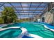 Inviting screened-in pool with spa and an outdoor living space, perfect for enjoying warm weather at 4640 Eagle Peak Dr, Kissimmee, FL 34746
