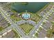 Aerial view showcases the community pool, common green areas, and sidewalks throughout the neighborhood at 5079 Royal Point Ave, Kissimmee, FL 34746