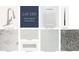 Selection sheet with faucet, cabinets, cabinet hardware, countertop, paint, backsplash, tile, and carpet samples at 5250 Teirgarten St, St Cloud, FL 34771