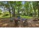Outdoor backyard gathering spot featuring a firepit surrounded by seating, ideal for entertaining at 628 Riverpark Cir, Longwood, FL 32779