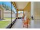 Relaxing screened porch features two rocking chairs and a view of the backyard at 6837 Pasturelands Pl, Winter Garden, FL 34787