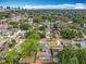 A scenic aerial view of a residential neighborhood with tree-lined streets and a cityscape in the distance at 731 Guernsey St, Orlando, FL 32804