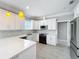 Modern kitchen features white cabinets, quartz countertops, stainless steel appliances, and subway tile backsplash at 731 Guernsey St, Orlando, FL 32804