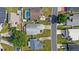 An aerial view of the house, the houses nearby, with one with a pool, and the street nearby at 171 Seabreeze Cir, Kissimmee, FL 34743