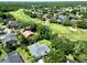 Aerial view of the property surrounded by lush greenery and a golf course, highlighting its prime location at 1969 Crystal Downs Ct, Oviedo, FL 32765
