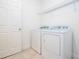 Bright laundry room with full-size washer and dryer, and wire shelving at 2024 Sw 153Rd Loop, Ocala, FL 34473