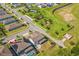 Aerial view of homes with backyard pools, lush landscaping, and community amenities offering a vibrant neighborhood at 2539 Auburn Ridge Dr, Apopka, FL 32712