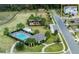 Aerial view showcasing the community pool, clubhouse, playground and nearby residences at 2539 Auburn Ridge Dr, Apopka, FL 32712