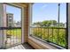 Enjoy outdoor living on this patio overlooking a lush green space at 4400 Thornbriar Ln # 104, Orlando, FL 32822