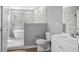 Bathroom featuring tiled shower and free-standing tub at 4905 Pall Mall E St, Kissimmee, FL 34758