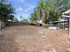Spacious backyard featuring a wooden fence, mature trees, shed and screened lanai with jacuzzi at 6042 Brookhill Cir, Orlando, FL 32810