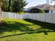 Well-maintained backyard with a privacy fence and lush green grass, perfect for outdoor activities at 6728 Duncaster St, Windermere, FL 34786