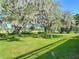 Lush backyard featuring mature trees and open lawn space, creating a tranquil outdoor retreat at 721 Fairway Dr, New Smyrna Beach, FL 32168