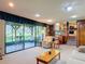 Inviting living room with a large sliding glass door leading to an outdoor patio at 721 Fairway Dr, New Smyrna Beach, FL 32168