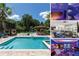 Backyard with pool, tiki bar, chess, custom bunks, living room, and game room showcasing luxury and entertainment at 8180 Valhalla Ter, Reunion, FL 34747