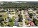Panoramic aerial view of the neighborhood, showcasing the proximity to commercial areas and natural landscapes at 17 S Flag Ct, Kissimmee, FL 34759
